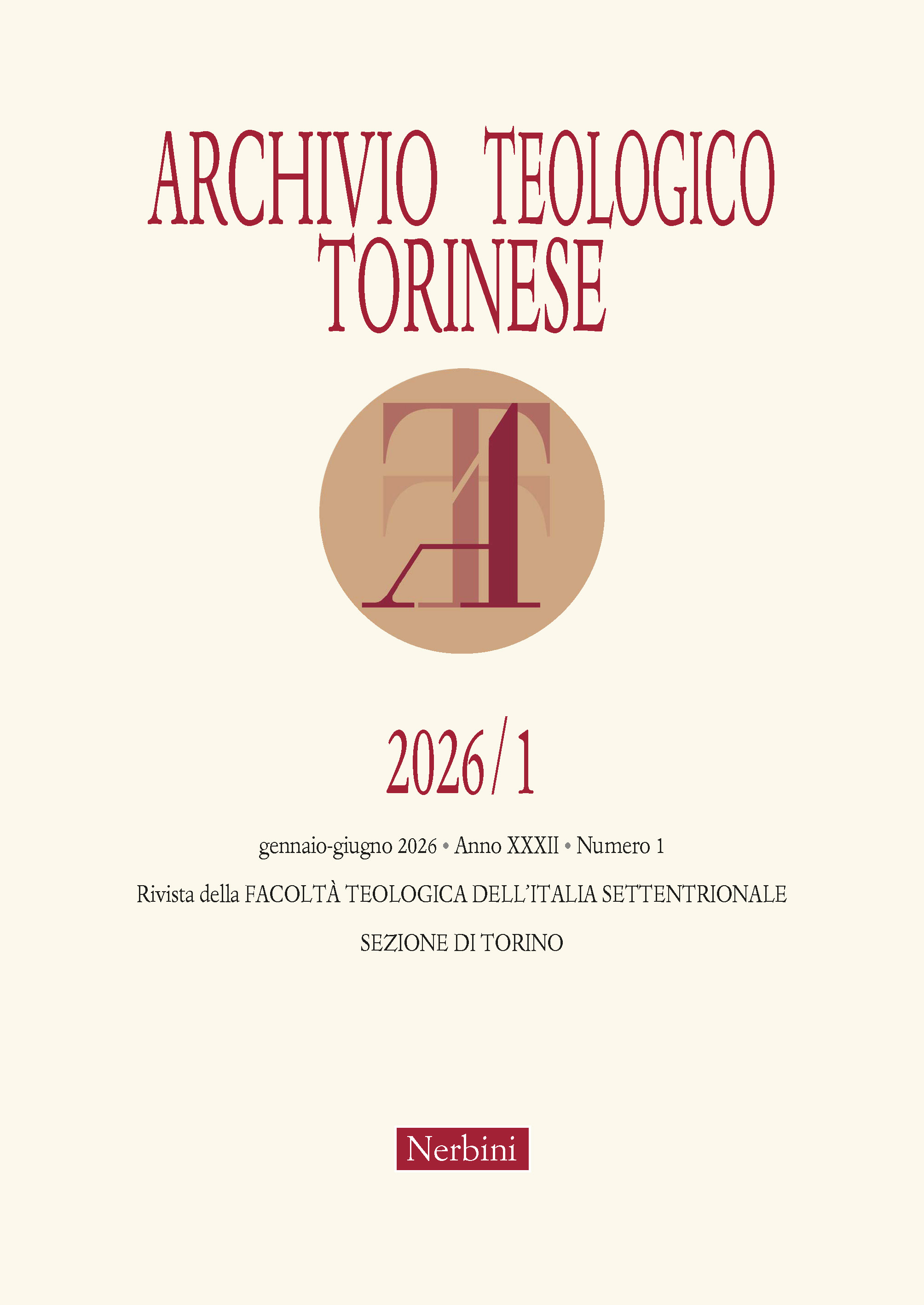 					Visualizza V. 32 N. 1 (2026): Archivio teologico Torinese vol. 32, fascicolo 1
				